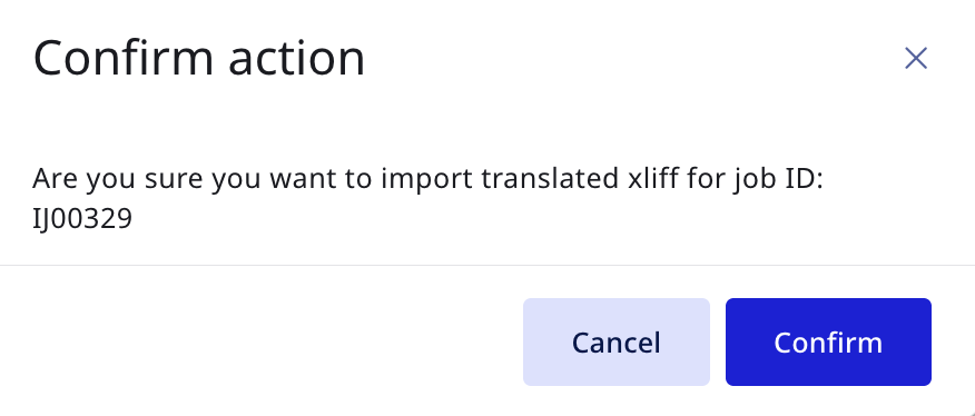 Import translation confirmation dialog